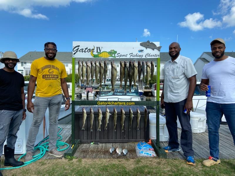 family fishing trip on lake erie